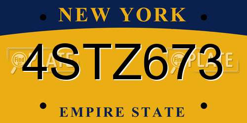 4STZ673 New York License Plate