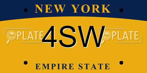 4SW New York License Plate