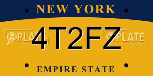 4T2FZ New York License Plate