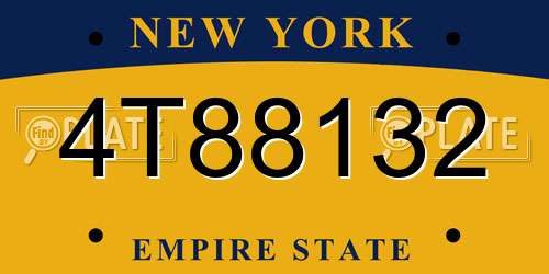 4T88132 New York License Plate