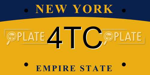 4TC New York License Plate