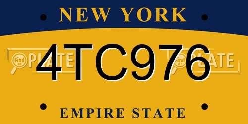 4TC976 New York License Plate