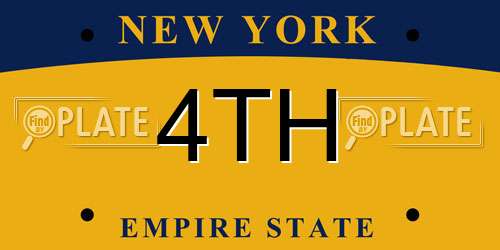 4TH New York License Plate