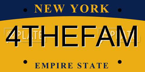 4THEFAM New York License Plate