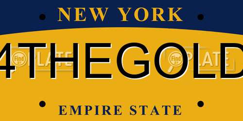 4THEGOLD New York License Plate