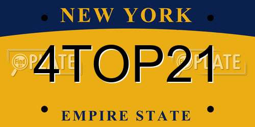 4TOP21 New York License Plate