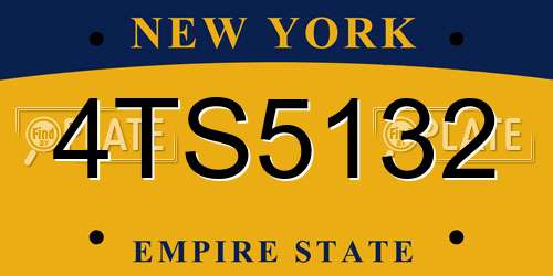 4TS5132 New York License Plate