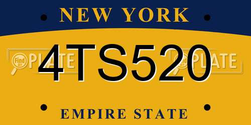 4TS520 New York License Plate