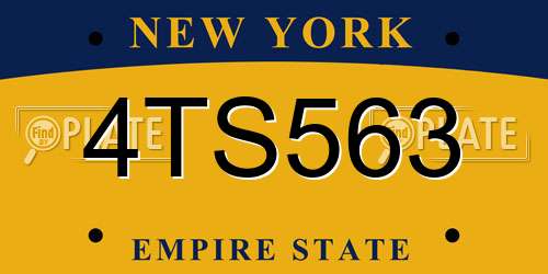 4TS563 New York License Plate
