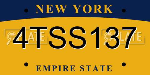 4TSS137 New York License Plate