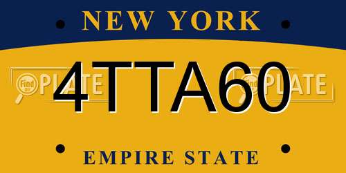 4TTA60 New York License Plate