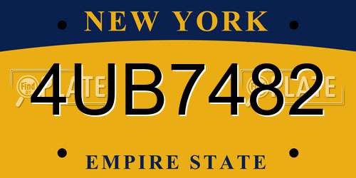 4UB7482 New York License Plate