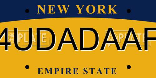 4UDADAAF New York License Plate