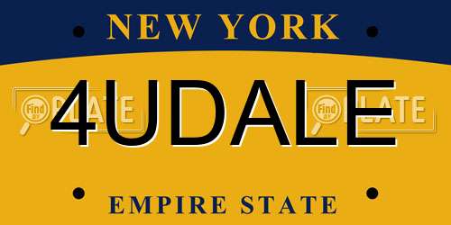 4UDALE New York License Plate