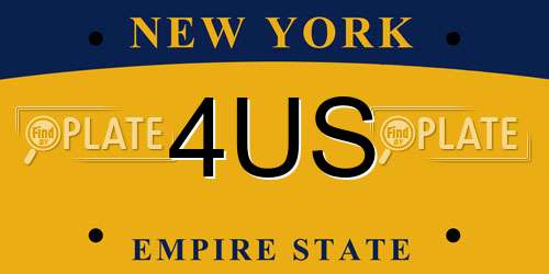 4US New York License Plate