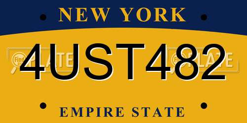4UST482 New York License Plate
