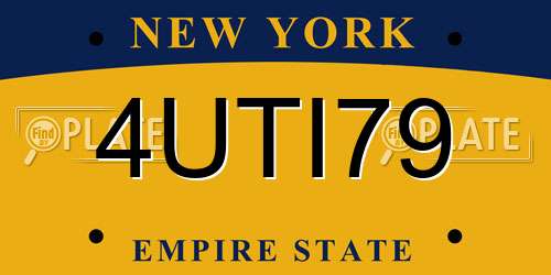 4UTI79 New York License Plate