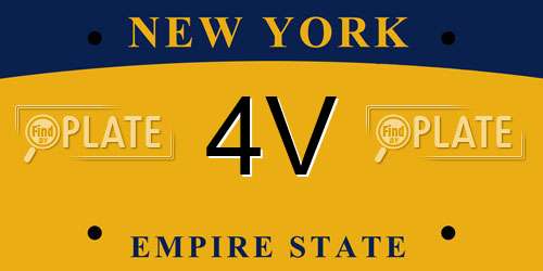 4V New York License Plate