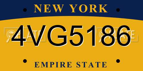 4VG5186 New York License Plate