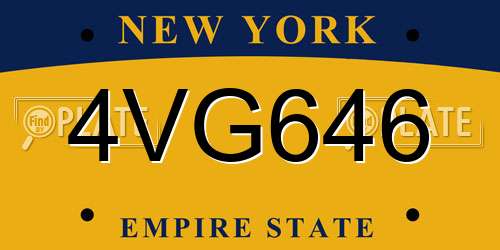 4VG646 New York License Plate