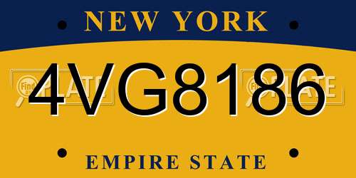 4VG8186 New York License Plate