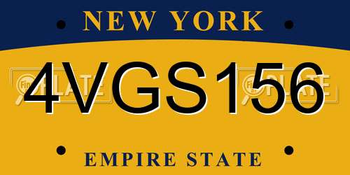 4VGS156 New York License Plate