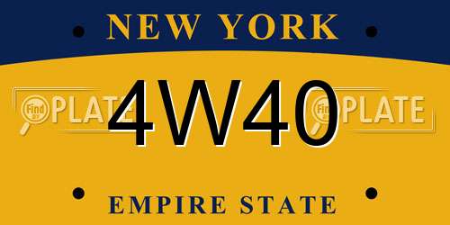 4W40 New York License Plate