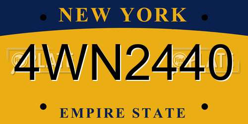 4WN2440 New York License Plate