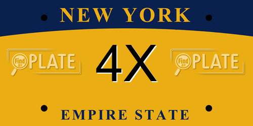 4X New York License Plate