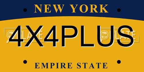 4X4PLUS New York License Plate