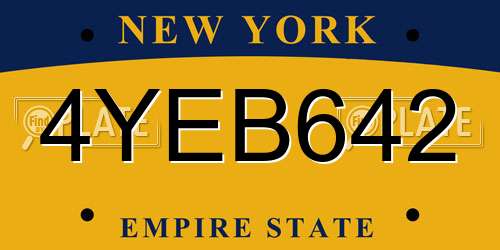 4YEB642 New York License Plate