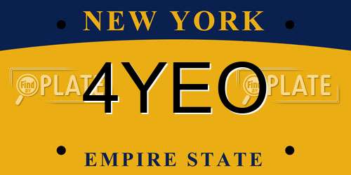 4YEO New York License Plate