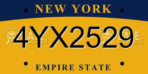 4YX2529 New York License Plate