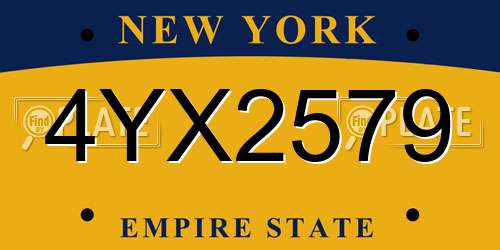 4YX2579 New York License Plate