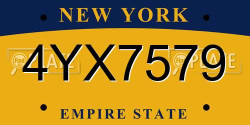 4YX7579 New York License Plate