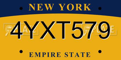 4YXT579 New York License Plate