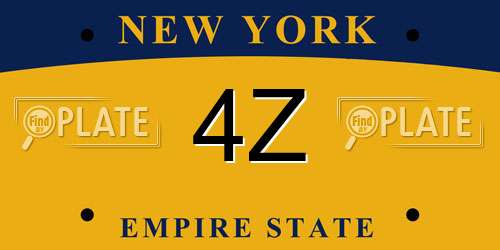 4Z New York License Plate