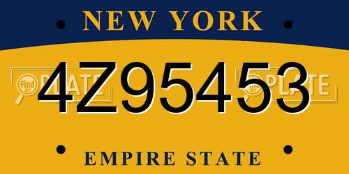 4Z95453 New York License Plate