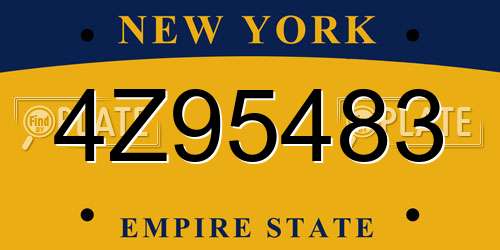 4Z95483 New York License Plate