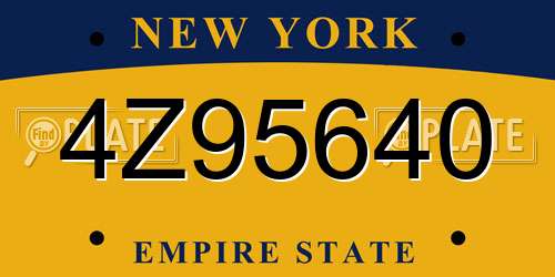 4Z95640 New York License Plate