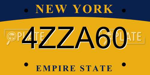 4ZZA60 New York License Plate