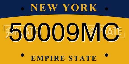 50009MC New York License Plate