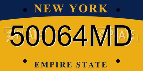 50064MD New York License Plate