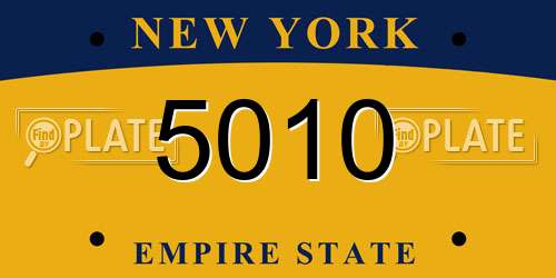 5010 New York License Plate