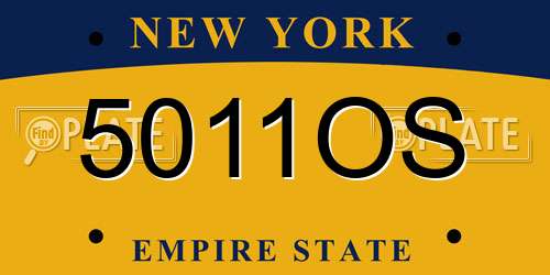 5011OS New York License Plate