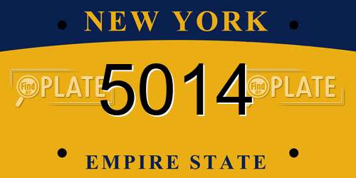 5014 New York License Plate
