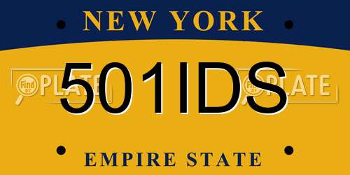 501IDS New York License Plate