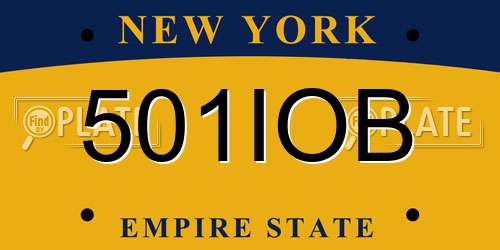 501IOB New York License Plate