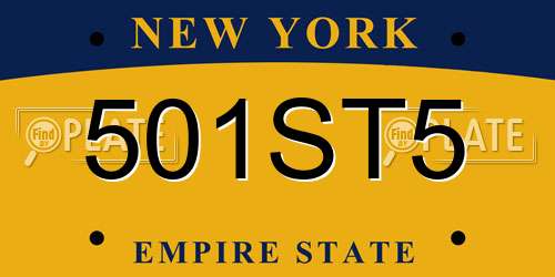 501ST5 New York License Plate