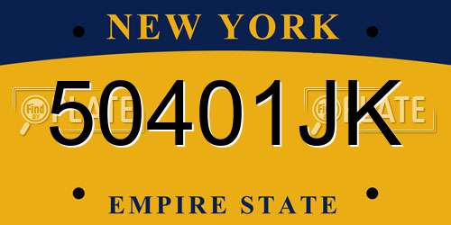50401JK New York License Plate
